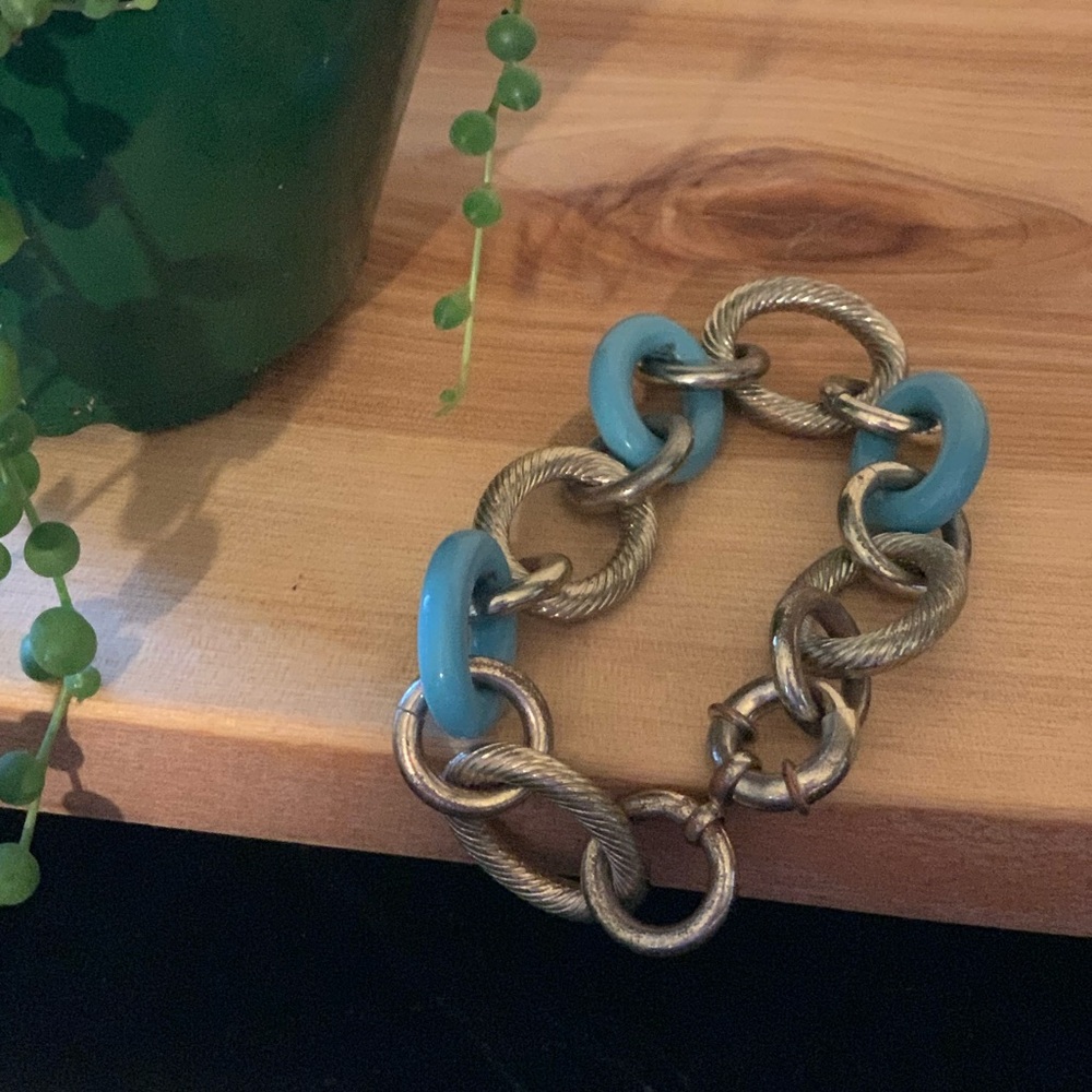 BRACELET | Costume Jewellery | Turquoise Colour and Gold Tone